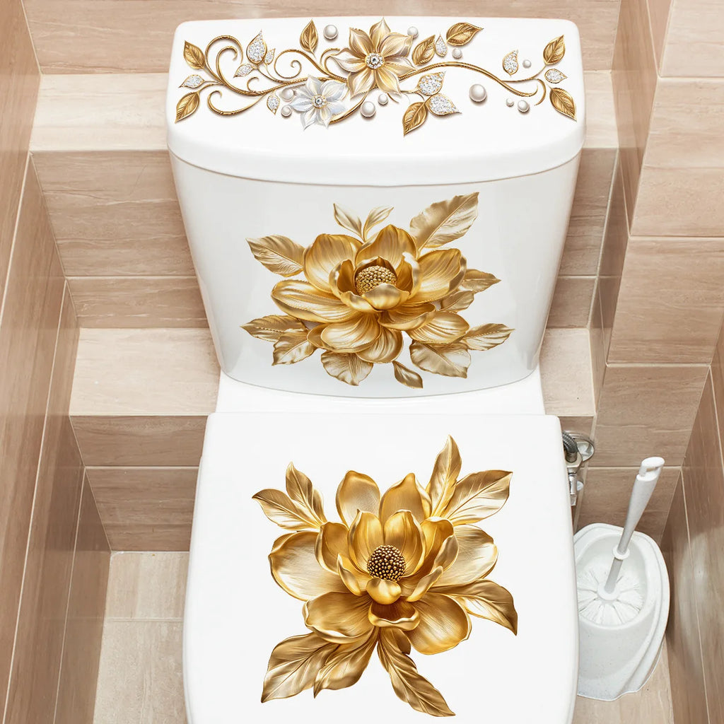 CowLost | gold-diamond-flower-bathroom-toilet-self-adhesive-sticker |5