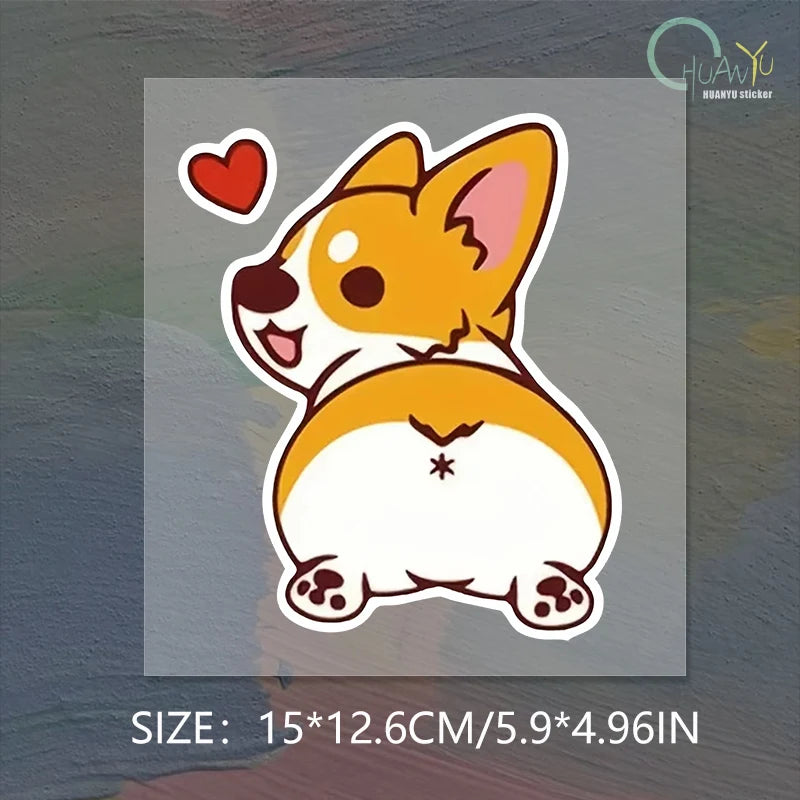 CowLost | car-cartoon-sticker-corgi |10