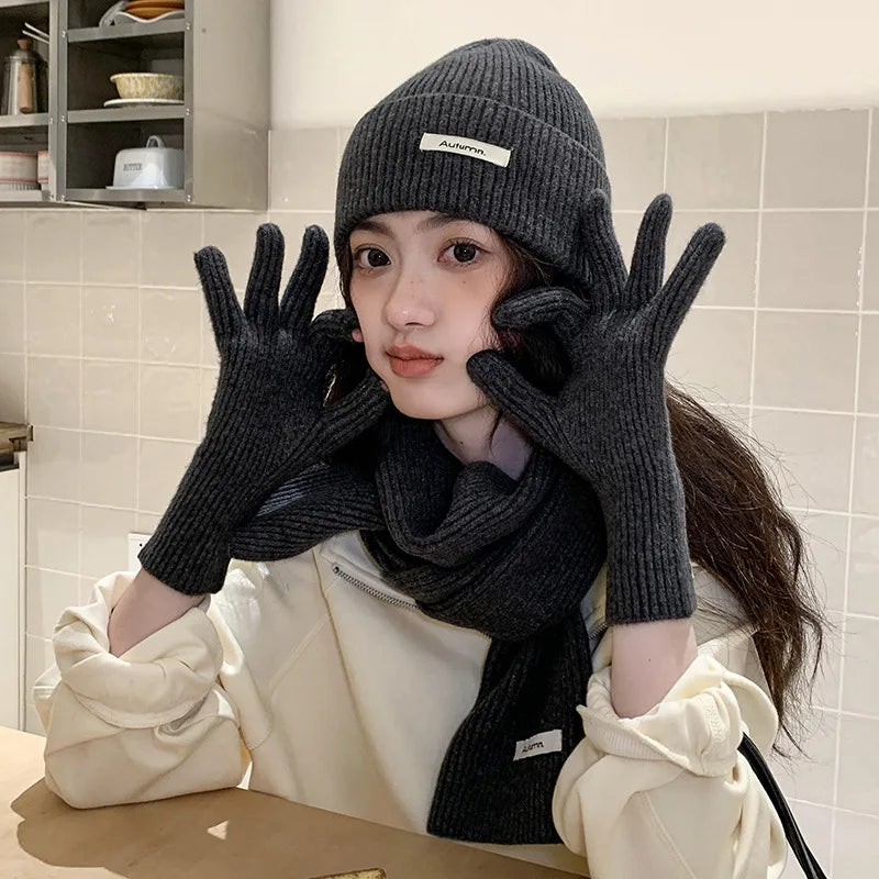 CowLost | knit-neck-scarf-gloves-caps-three-piece-set-for-women-men |30