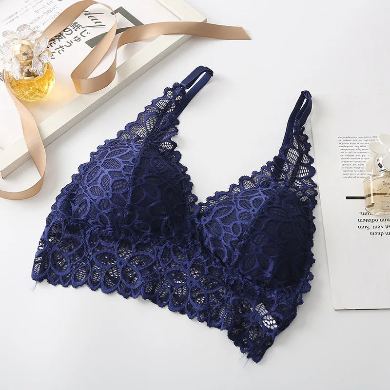 CowLost | product_id-wireless-lace-v-neck-push-up-bralette-for-women-comfortable-wireless-lift |7