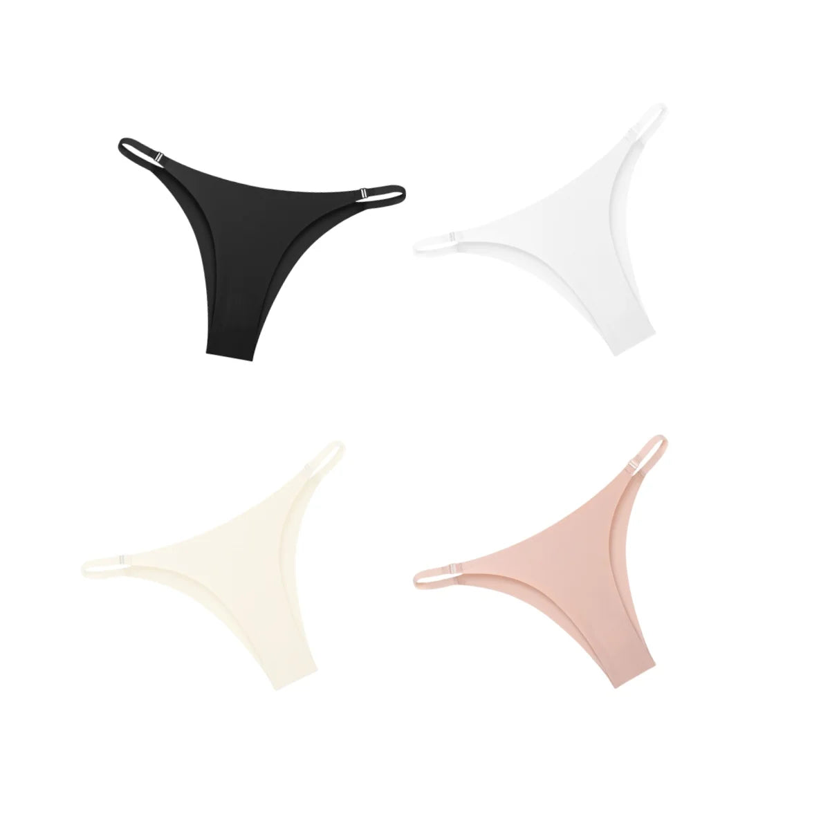 CowLost | product_id-4pcs-women-s-seamless-low-rise-ice-silk-brazilian-briefs-with-side-buckle-s-xl |22