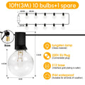15M G40 Tungsten Outdoor String Lights, IP65 Waterproof, 220V Connectable Garland for Patio Porch Party Decor