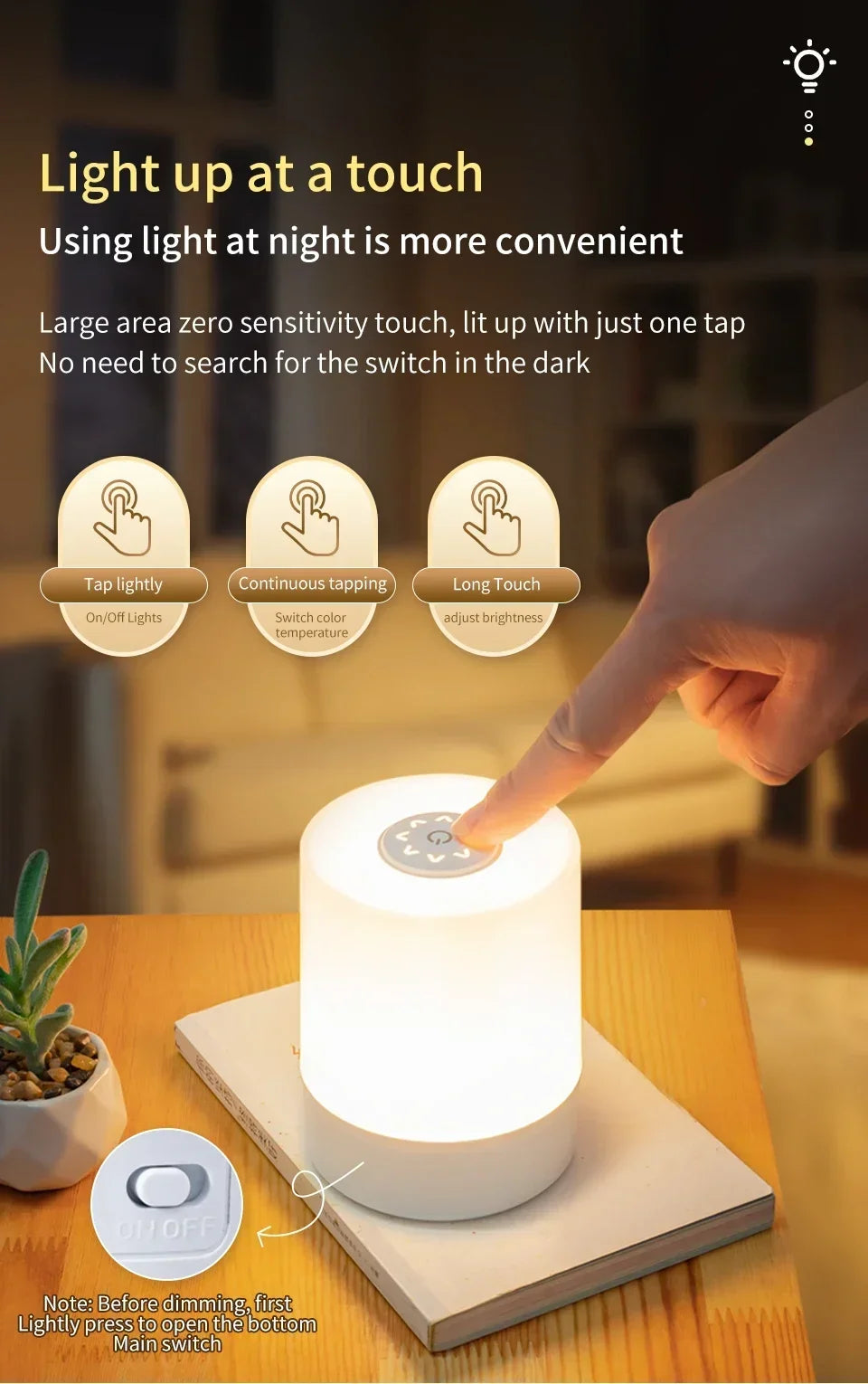 CowLost | product_id-touch-usb-rechargeable-night-lamp-with-3-dimming-modes-soft-ambient-bedside-light-for-kids |12