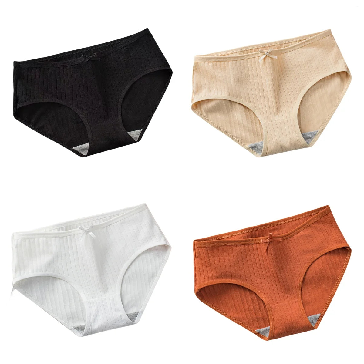 CowLost | product_id-4pcs-womens-low-waist-cotton-breathable-briefs |11
