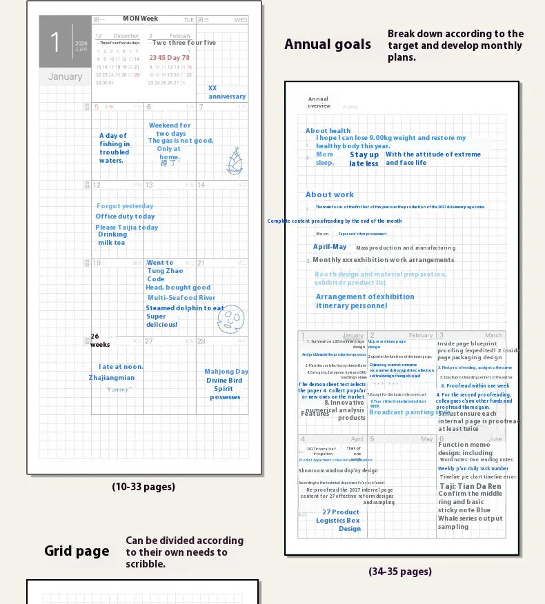 CowLost | product_id-kinbor-2026-weekly-monthly-plan-notebook-with-10-patterns-78g-paper-120-sheets |15