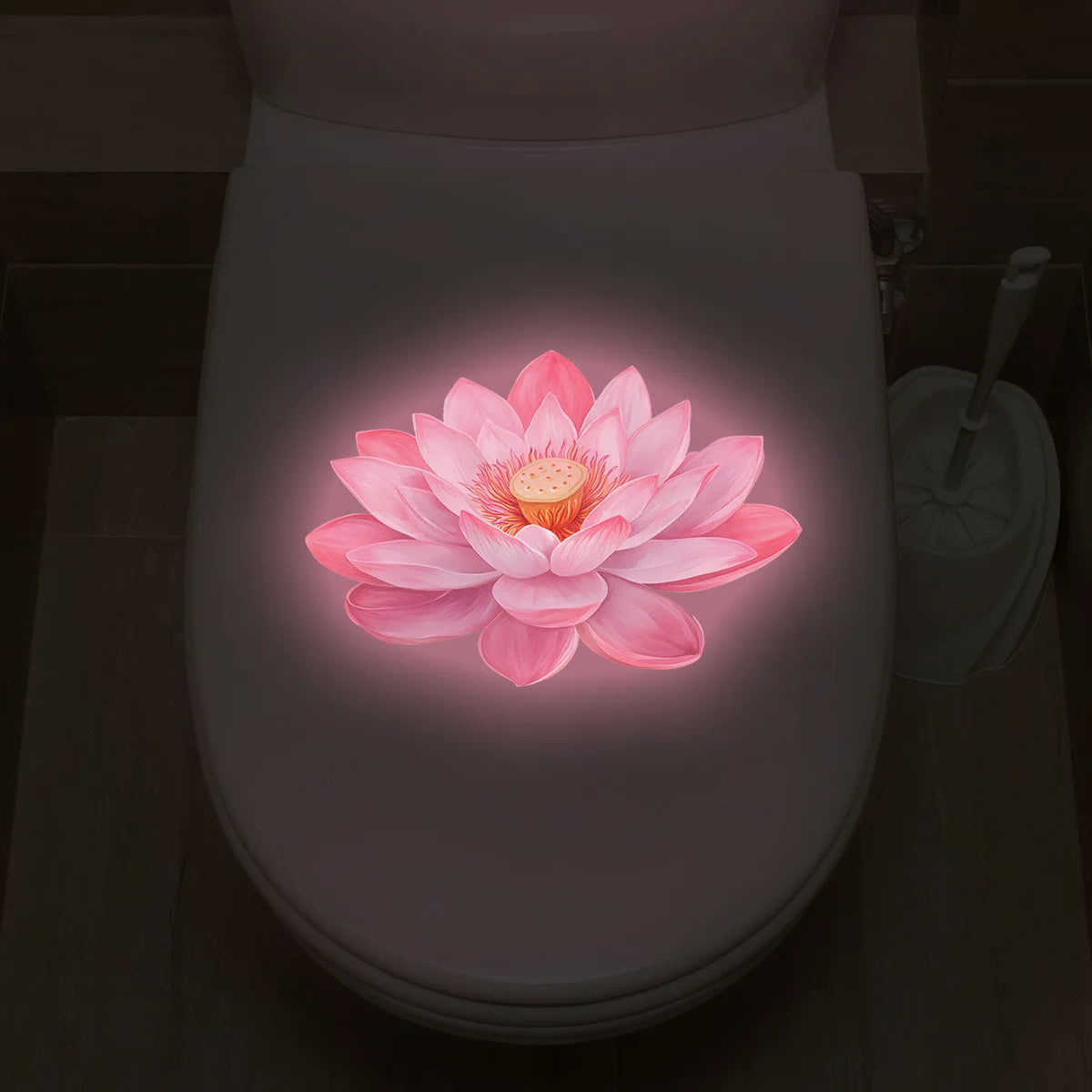 CowLost | bathroom-luminous-toilet-sticker-night-light-lotus |2
