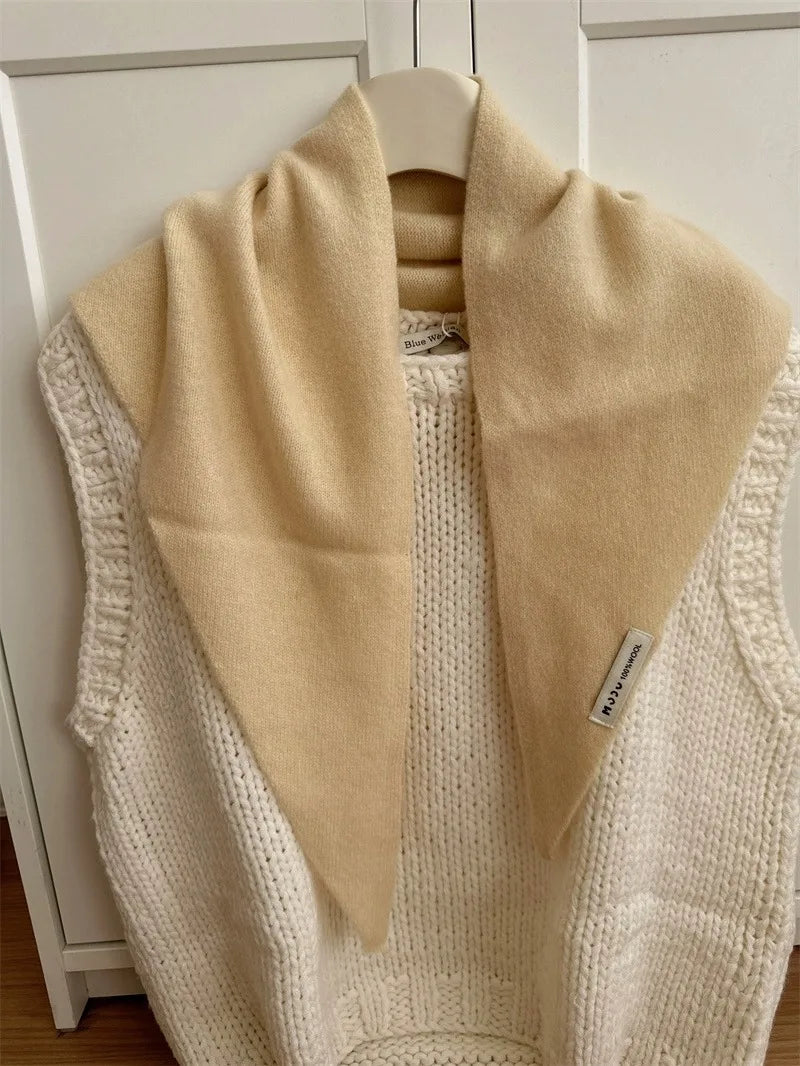 CowLost | british-korean-triangle-scarf-niche-wool-triangular |38