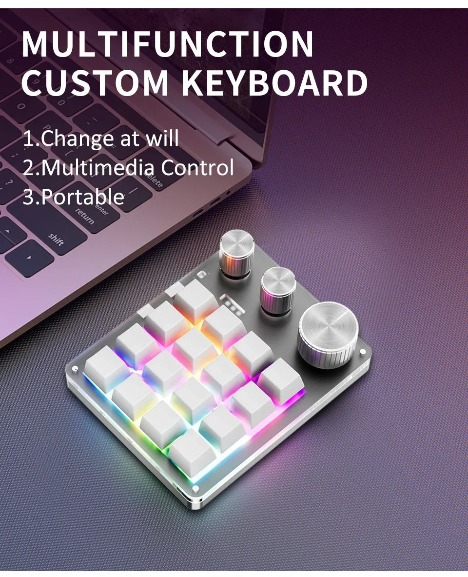 CowLost | product_id-16-key-3-knob-mechanical-gaming-keyboard-mini-keypad-usb-bluetooth-wireless-hot-swap |12