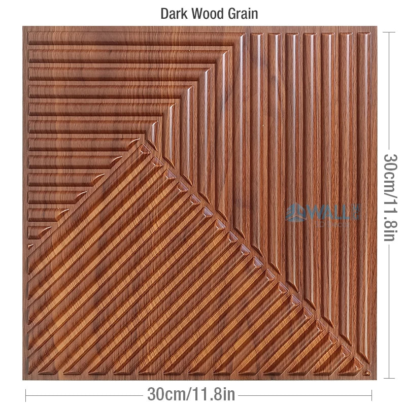 1 Pcs Super 3D Art Champagne Gold Wood grainWall Panel