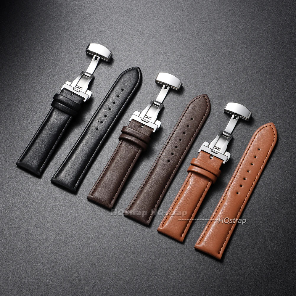 CowLost | bracelets-product_id-pu-leather-watch-band-14-24mm-with-stainless-steel-butterfly-buckle-black-brown-strap |2