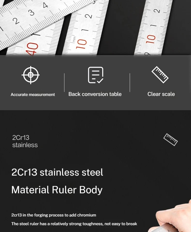 CowLost | deli-stainless-steel-ruler-for-students-and-woodworkers |7