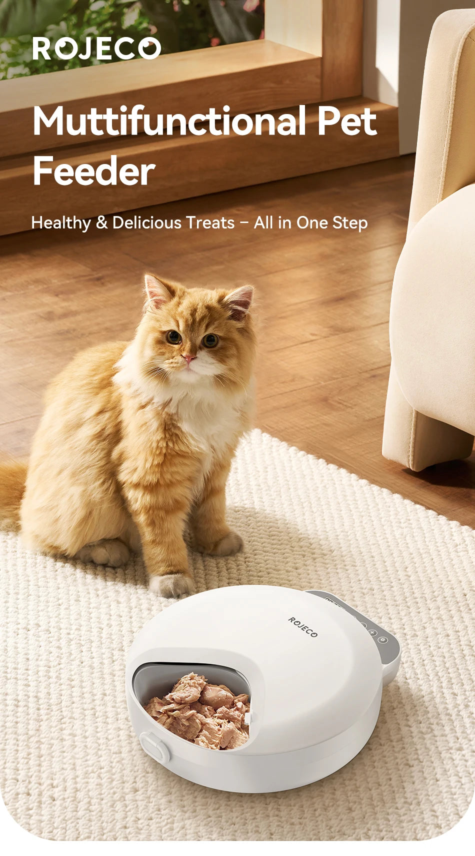 CowLost | cat-food-rojeco-wireless-automatic-cat-feeder-for-4-meals-wet-dry-food-dispenser |7