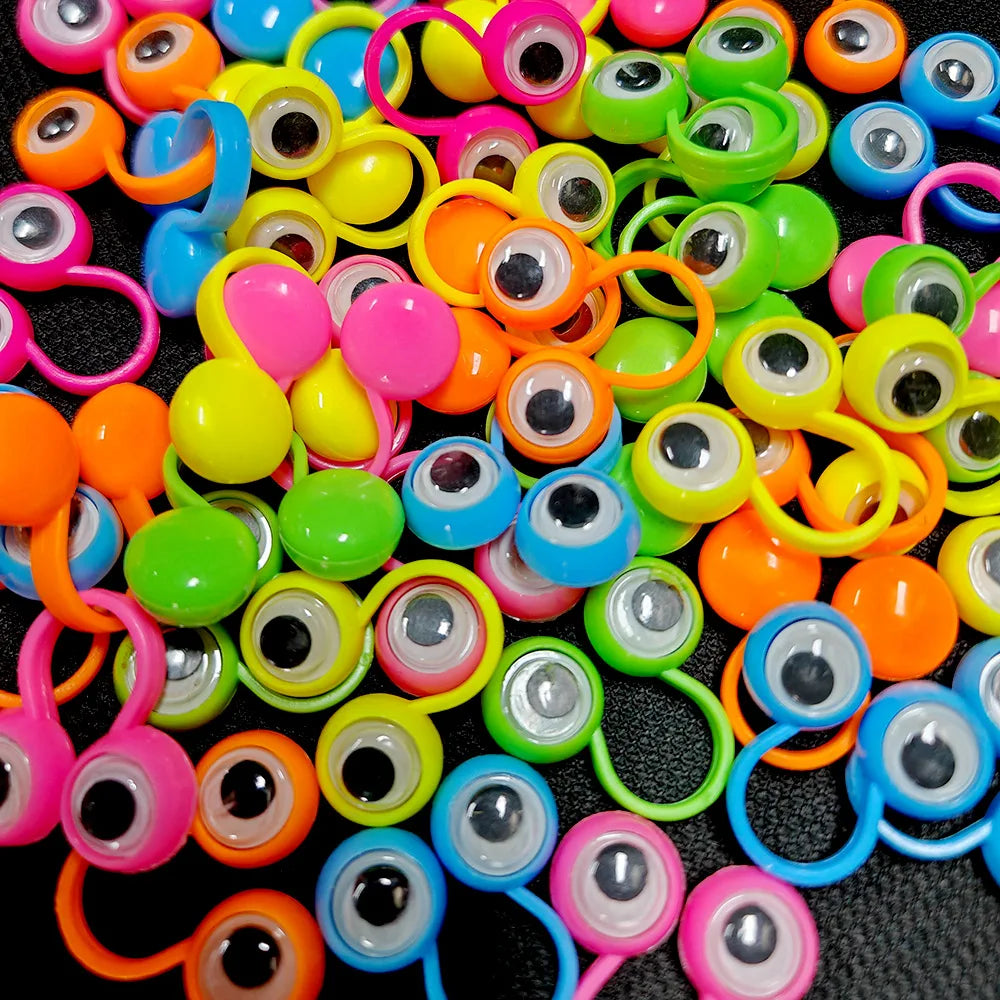 24Pcs Eye Finger Puppet Rings with Wiggle Eyes for Kids Party Favors and Halloween Gift