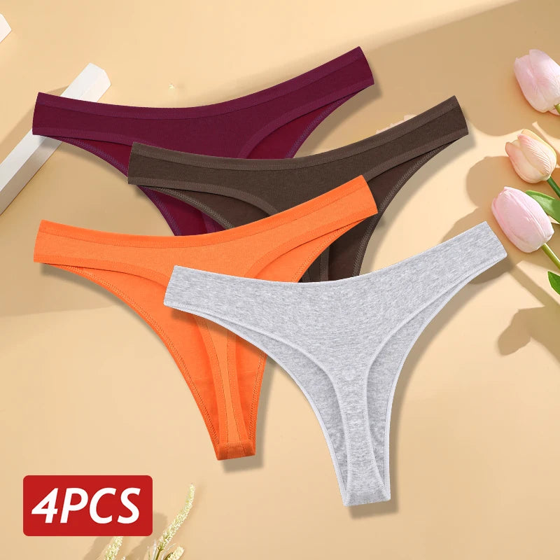 CowLost | activewear-pants-4pcs-seamless-cotton-womens-low-rise-panties-set |18
