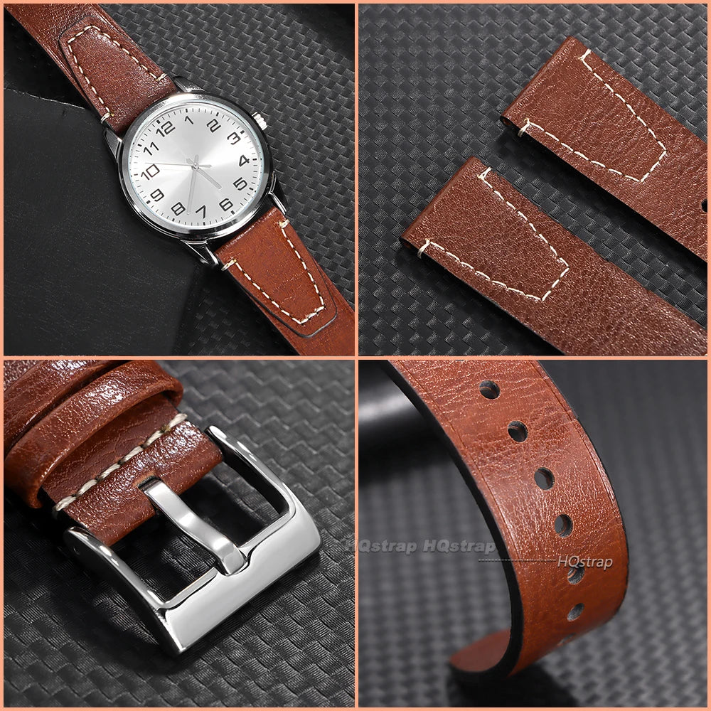 CowLost | product_id-vintage-oil-wax-cowhide-leather-watch-band-20mm-22mm-brown-stitching-for-seiko-samsung-universal |2