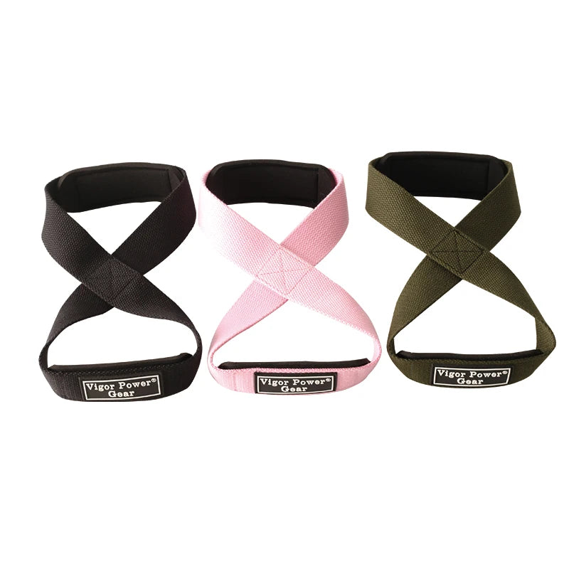 CowLost | sporting-goods-power-grip-powerlifting-figure-8-gym-wrist-straps-cross-training |8
