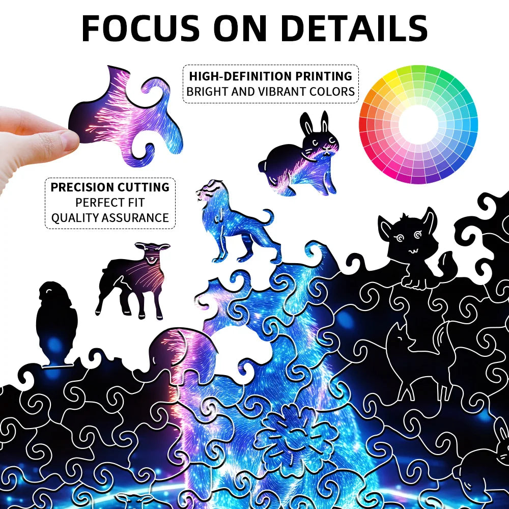 CowLost | adorable-dog-alien-wooden-puzzle-irregular-animal-puzzle-pieces-creative-home-decor-adult-stress-relief-toy-ideal-gift-f |5