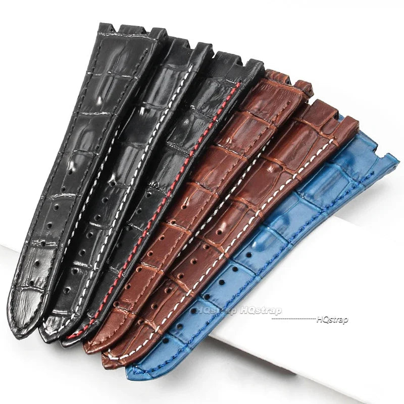 CowLost | bracelets-product_id-28mm-genuine-leather-watch-strap-for-ap-royal-oak-offshore-26470-15703-15710-15706-waterproof-wristband |4