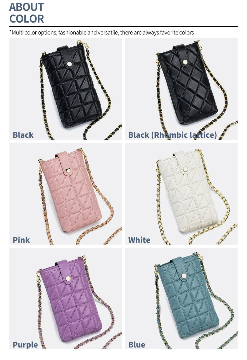 CowLost | uncategorized-genuine-sheepskin-leather-women-crossbody-bag-with-chain-strap |18