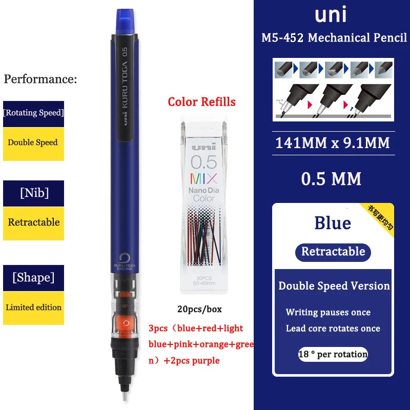 CowLost | product_id-uni-kuru-toga-m5-452-0-5mm-mechanical-pencil-low-center-gravity-japan-stationery |29