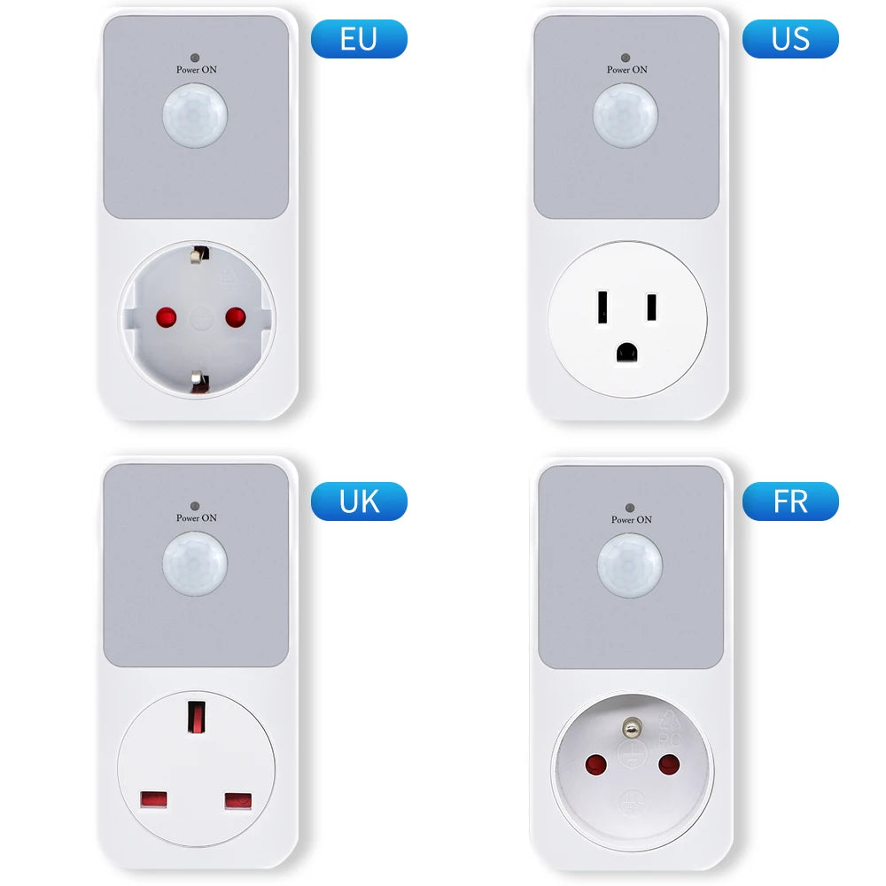PIR Sensor Socket Lamp Holder 110-240V Infrared Detection 120° Automatic Induction Switch