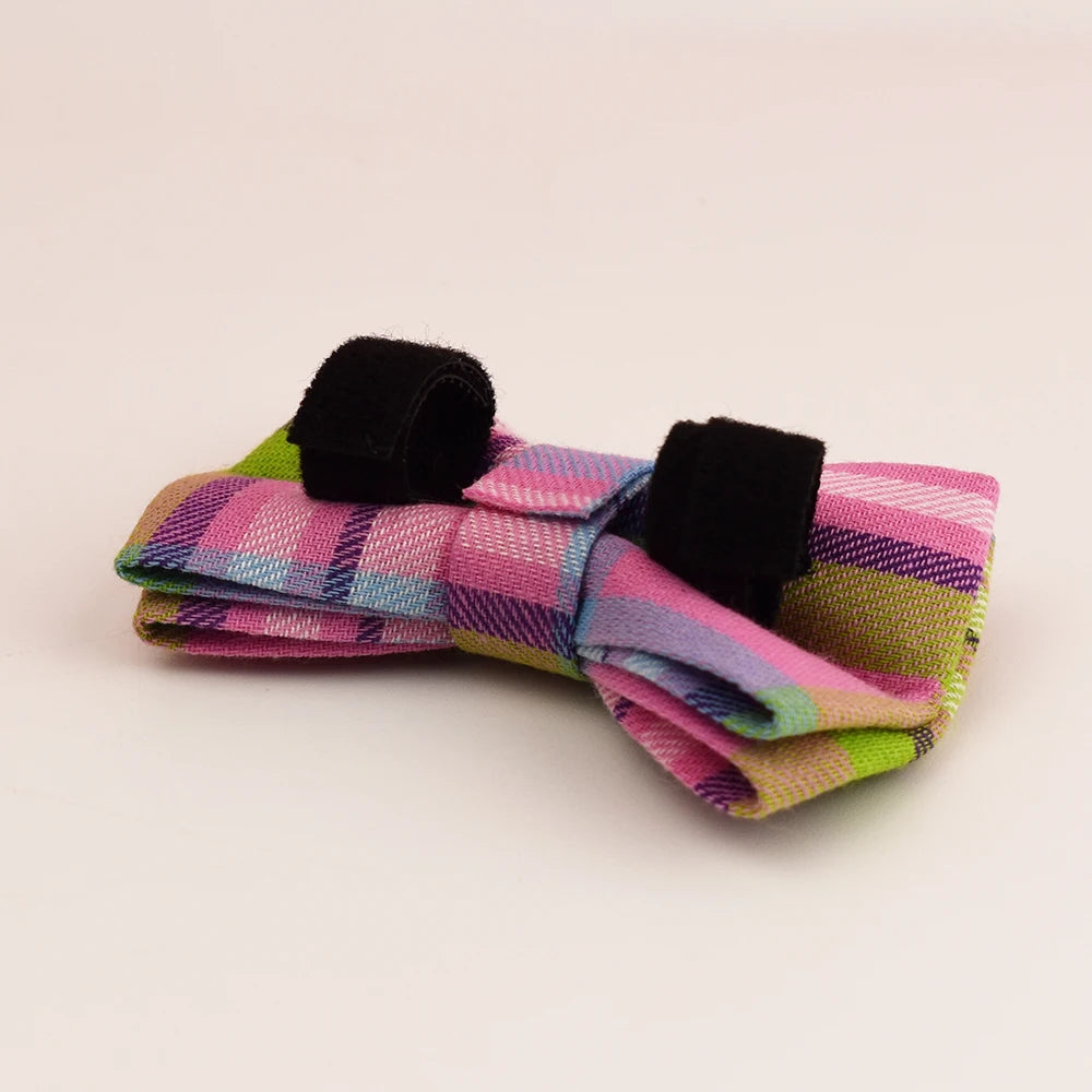 CowLost | cat-furniture-adjustable-plaid-cat-collar-with-bowknot-and-bell |3
