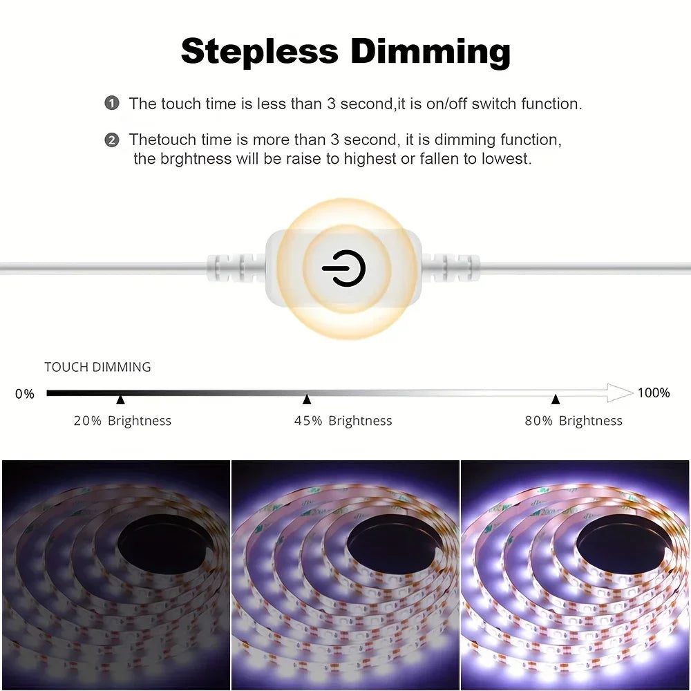 CowLost | light-ropes-strings-product_id-5v-led-strip-lights-with-hand-sweep-sensor-flexible-adhesive-tape-for-mirror-kitchen-cabinet-tv-lighting |9