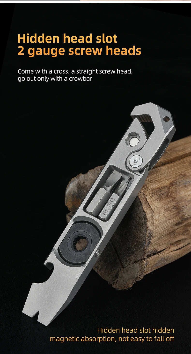 CowLost | tools-tc4-titanium-alloy-crowbar-edc-tool-set-with-screwdriver-wrench-and-eternal-pen-for-outdoor-camping-gift |18
