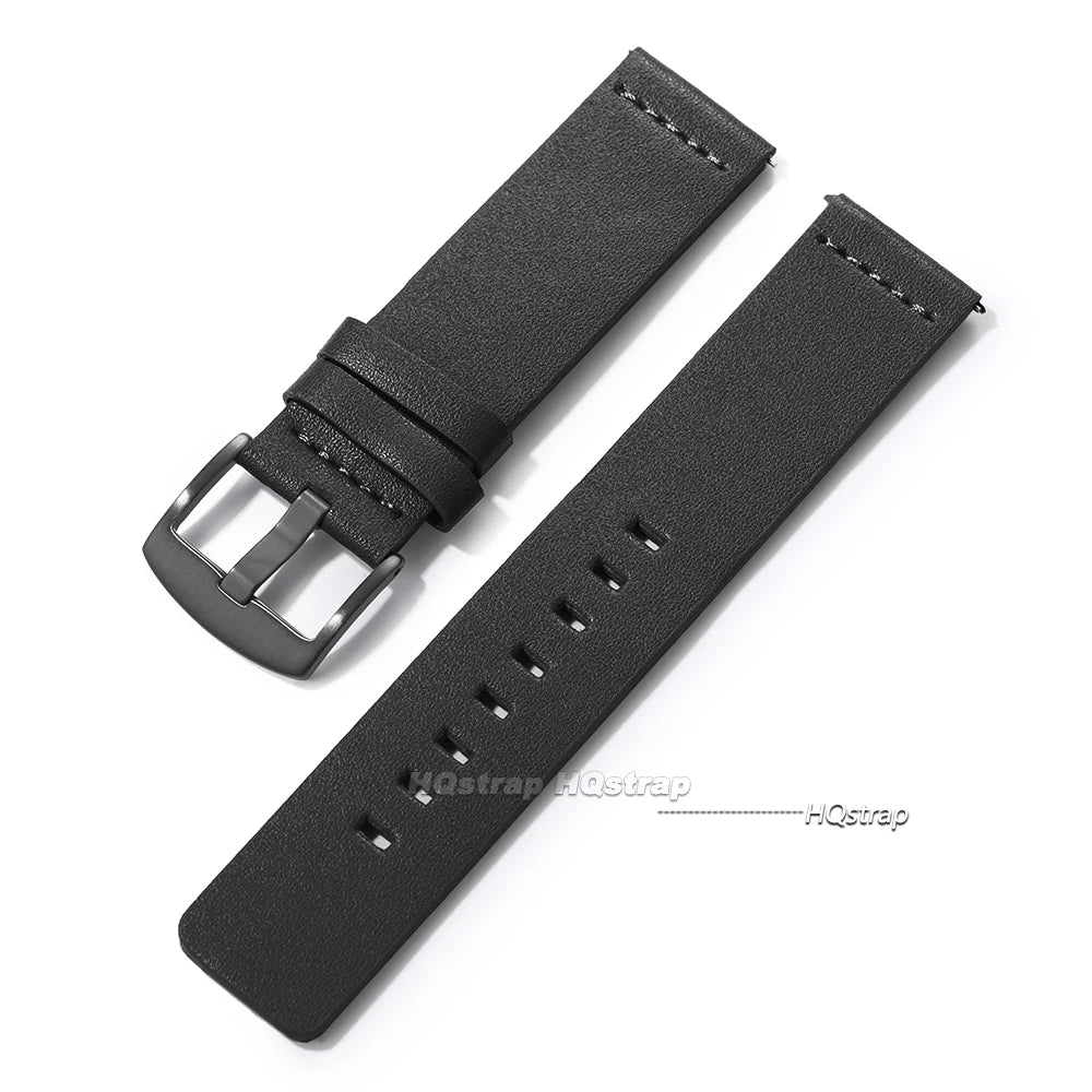 18mm-24mm Leather Watch Band for Samsung Galaxy Watch 7 6 5 4 & Gear S3 with Quick Release
