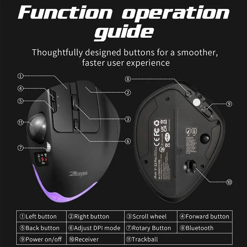CowLost | product_id-jomaac-tri-mode-wireless-ergonomic-trackball-mouse-with-8-programmable-buttons-rgb-backlight-display-screen |5