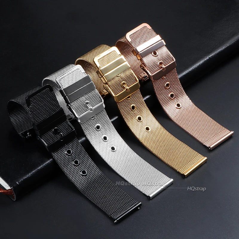 CowLost | product_id-universal-stainless-steel-milanese-watchband-18-24mm-silver-black-replacement-strap-for-smartwatches |2