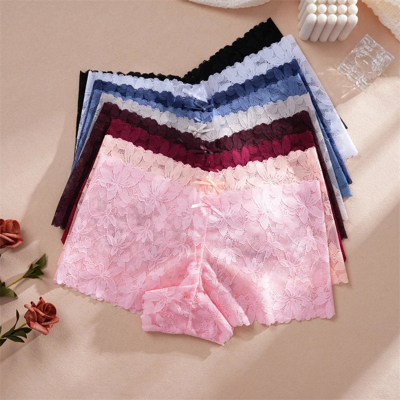 CowLost | activewear-pants-4pcs-womens-low-waist-lace-boyshorts-underwear |2