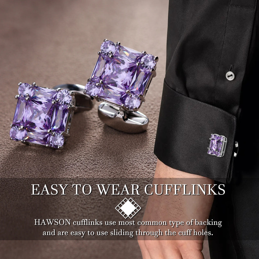 CowLost | clothing-accessories-trendy-zircon-square-cufflinks-for-men |18