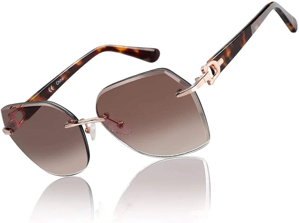 CowLost | zenottic-fashion-women-rimless-sunglasses-for-ladies-trendy-geometric-diamond-cutting-gradient-lens |28