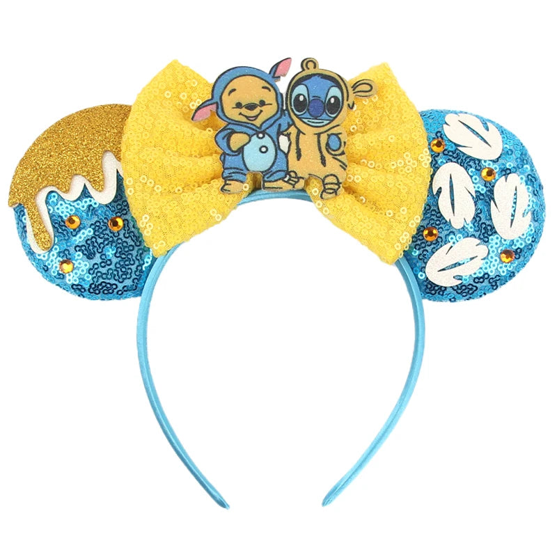 CowLost | cartoon-lilo-stitch-head-band-girls-sequins-bow-hairband |29