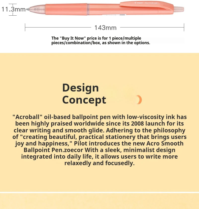 CowLost | product_id-pilot-acroball-retractable-ballpoint-pen-ultra-smooth-hybrid-ink-0-5-0-7mm-japanese-design-for-office-business |10