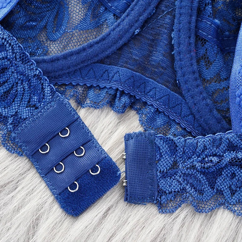 CowLost | sexy-push-up-hollow-out-lace-bras-women-mesh-transparent-lingerie |8