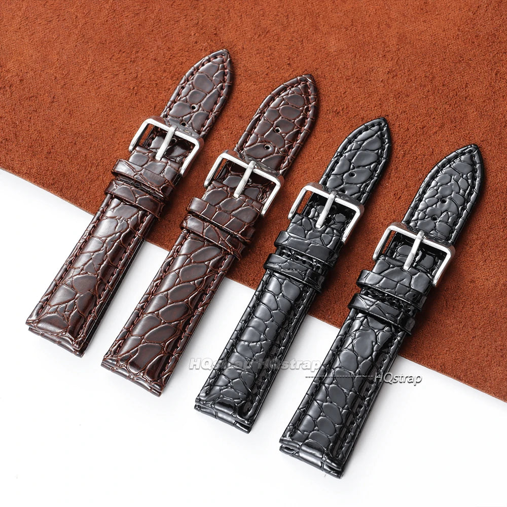 CowLost | product_id-unisex-crocodile-leather-smartwatch-strap-12-22mm-black-brown |4