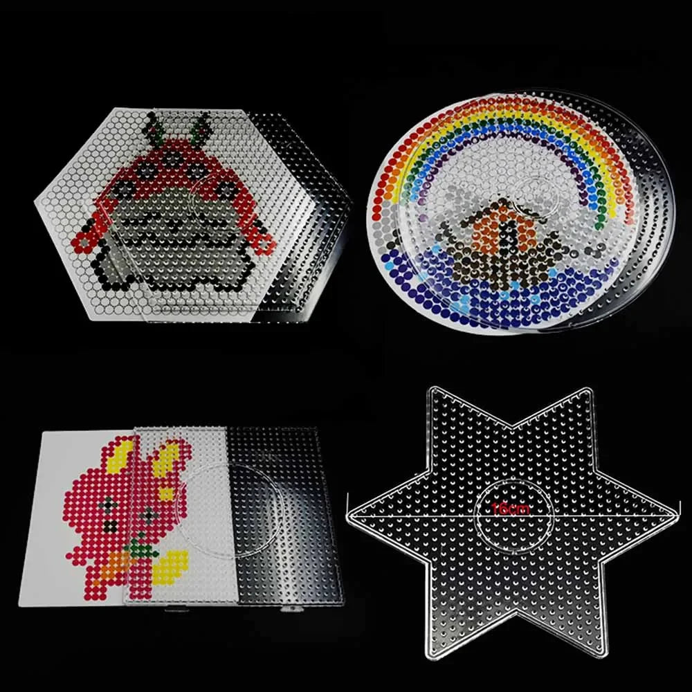 5mm Hama Beads Perler Pegboard Template Board Circular & Square Educational DIY Gift