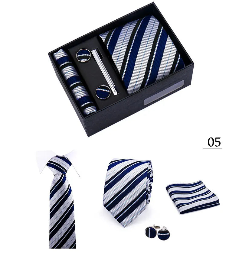 CowLost | tie-men-with-box-top-quality-business-ties-hanky-cufflink-set |34
