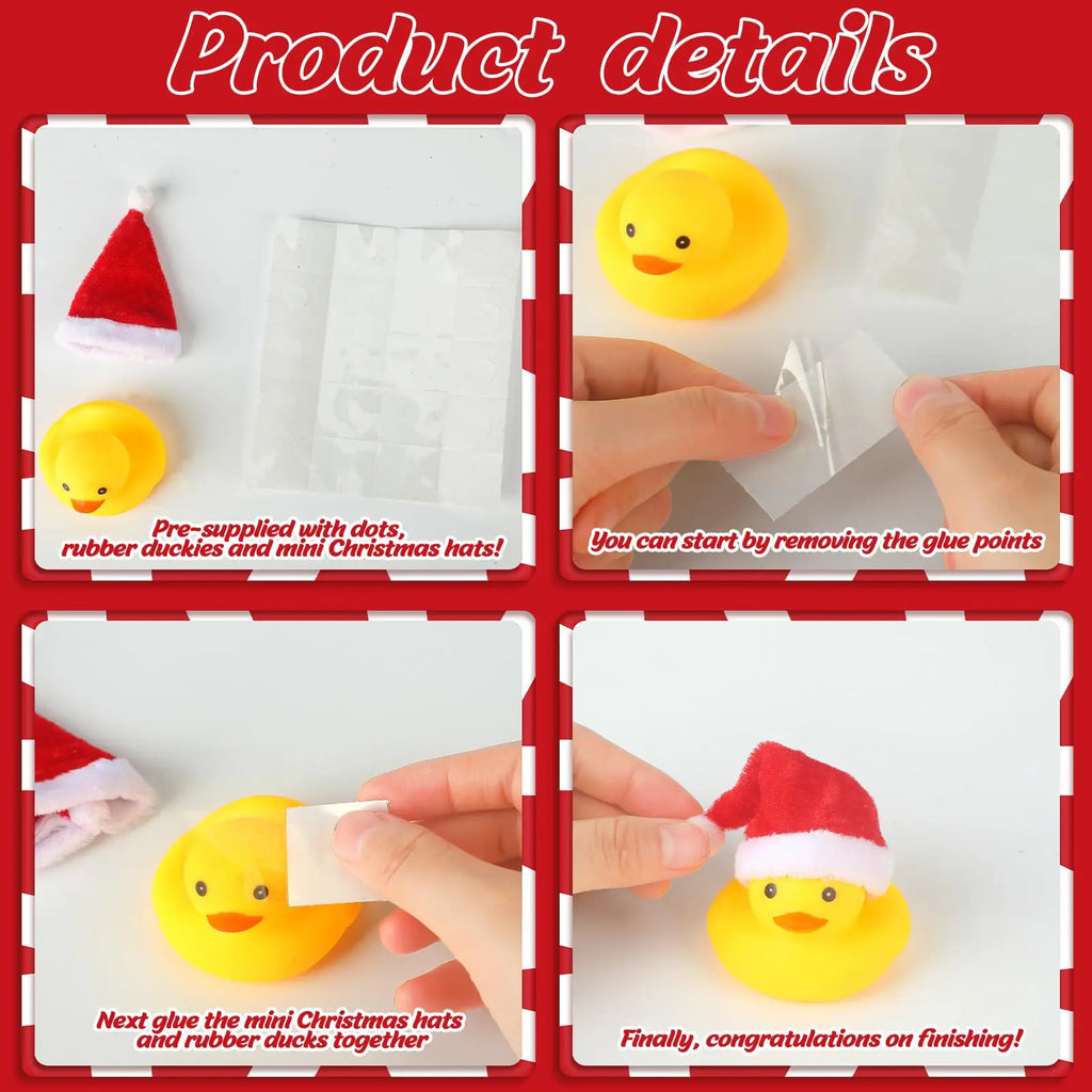 CowLost | product_id-rubber-ducks-with-christmas-hats-small-floating-squeaky-bathtub-toys-for-holiday-shower |3