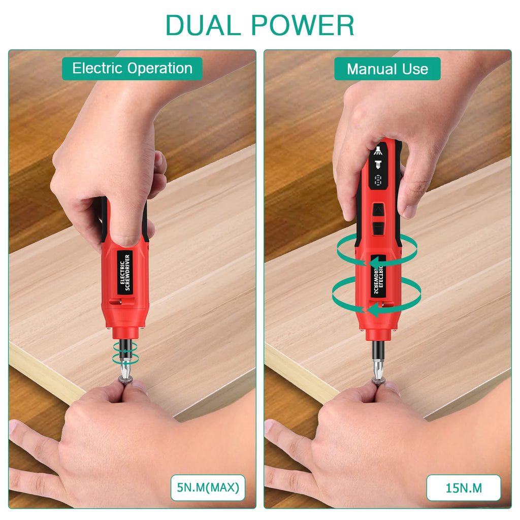 ORIA 3.6V Cordless Rechargeable Precision Electric Screwdriver Kit for DIY Home Use