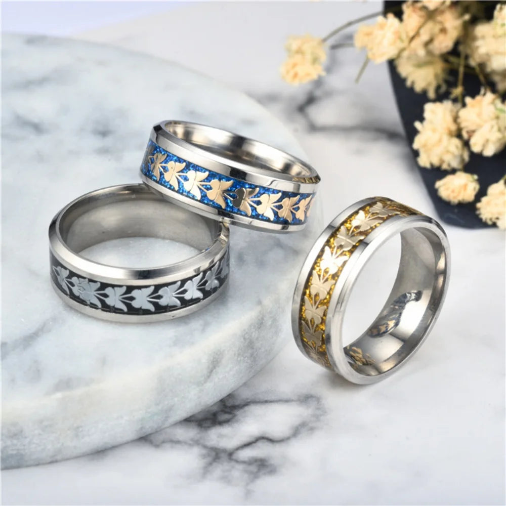 Stainless Steel Butterfly Rings for Women and Men, Sizes 6-13, Valentine's Day Jewelry Gift