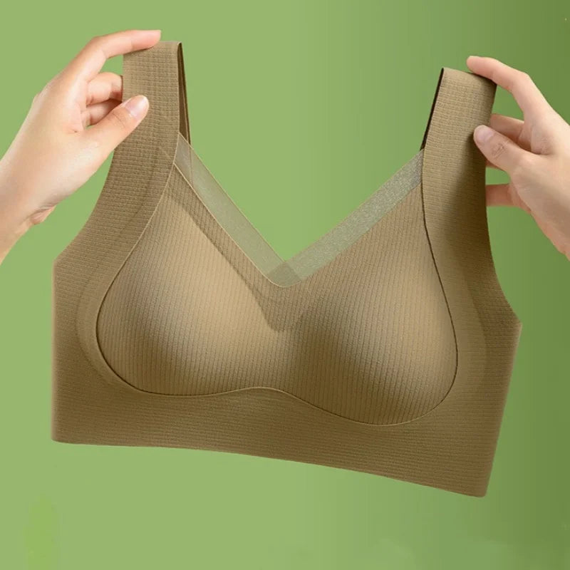 CowLost | women-seamless-push-up-bra-non-wire-bras-comfort-fitness-underwear-without-steel-ring-v-neck-bra-top-u-back-sexy-lingerie-m-xxl |5