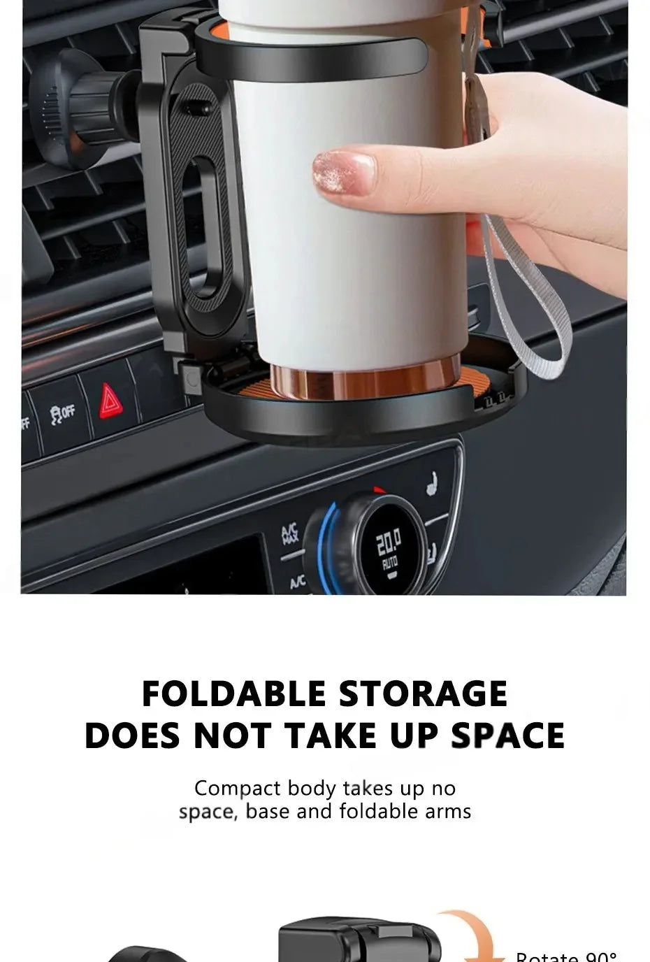 CowLost | cup-racks-product_id-yiju-foldable-car-air-vent-cup-holder-drink-bottle-stand-organizer |10
