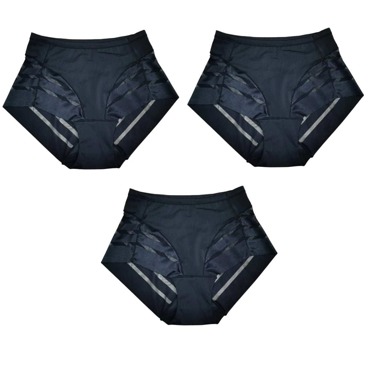 CowLost | product_id-3pcs-womens-high-waist-seamless-mesh-tummy-control-ice-silk-panties |8