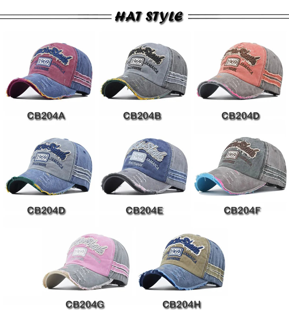 CowLost | washed-cotton-1969-embroidery-baseball-cap |10