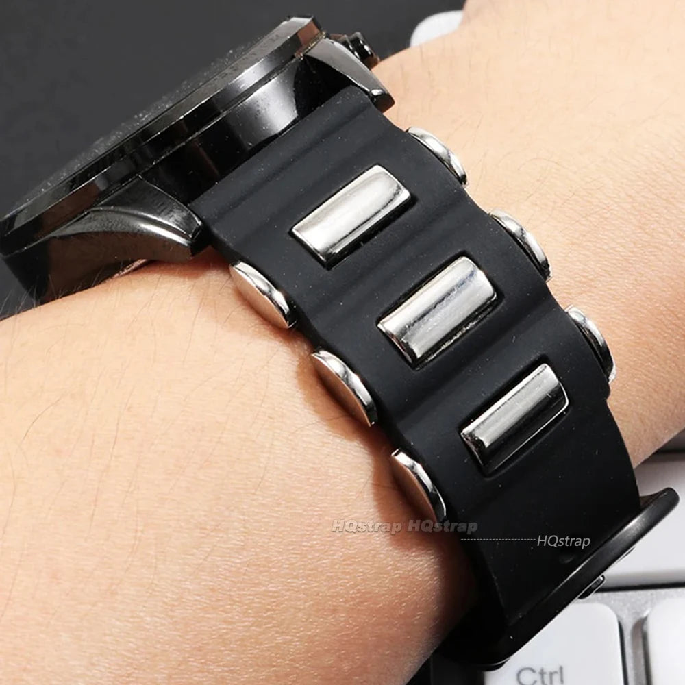 CowLost | product_id-waterproof-silicone-watchband-22-24-26mm-black-metal-buckle-replacement-strap-for-seiko-huawei |4