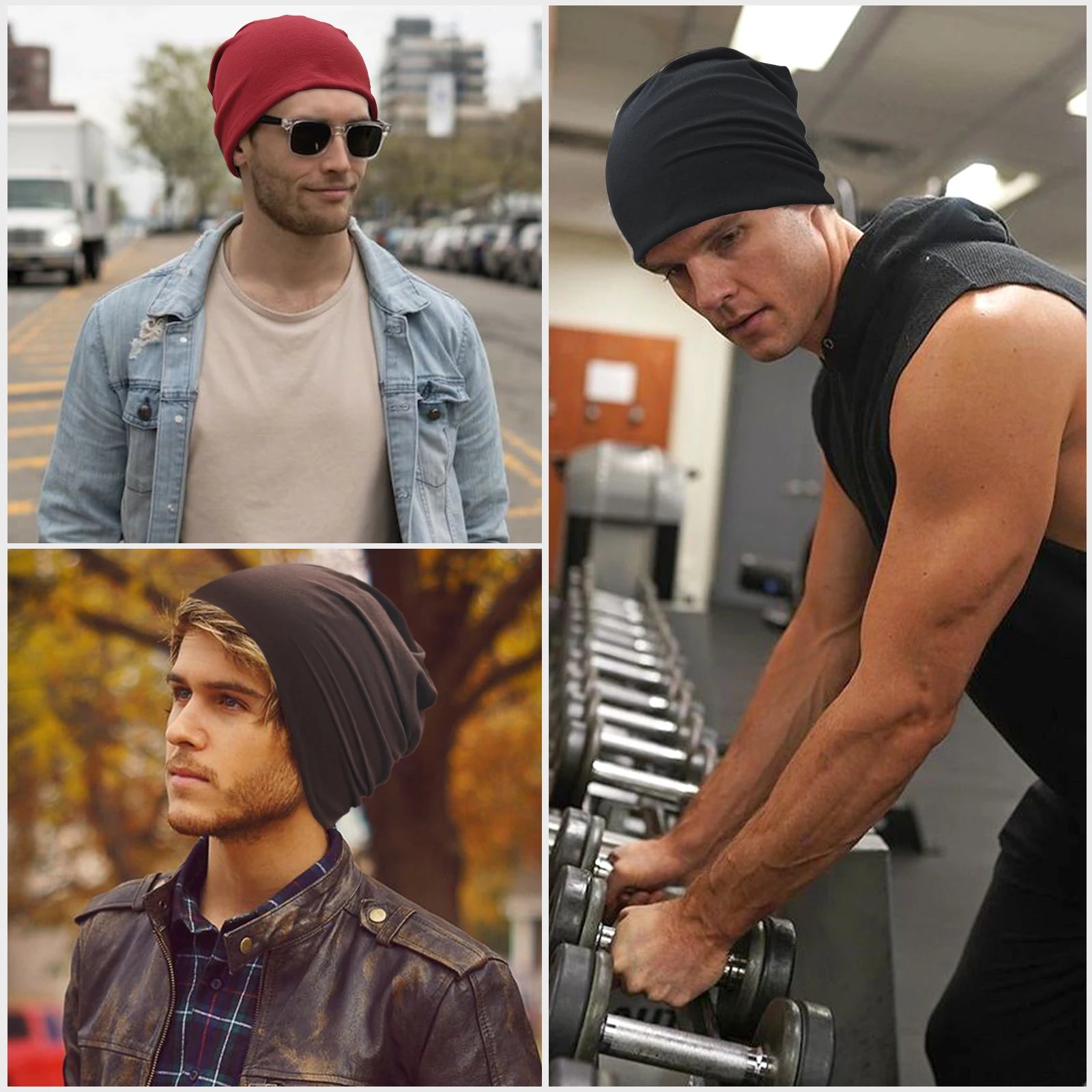 CowLost | 1pack-solid-color-unisex-men-women-slouchy-beanie-hip-hop-soft-cap |6