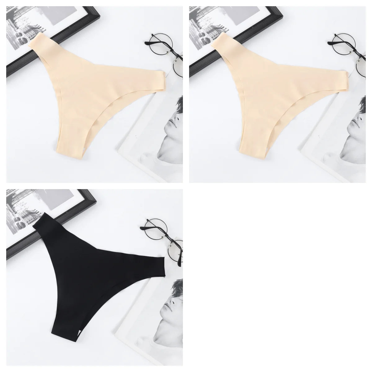 CowLost | product_id-3pcs-women-ice-silk-seamless-low-rise-v-waist-quick-dry-briefs-s-l |19
